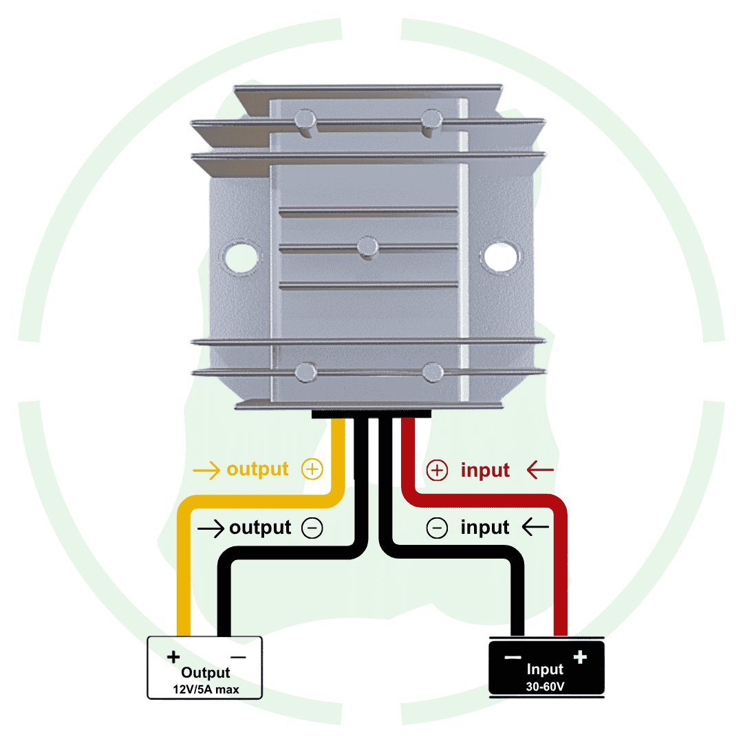 36V 48V To 12V 5A 60W Dc To Dc Converter GEMSD481205 Ip68 Buck Converter - G-energy