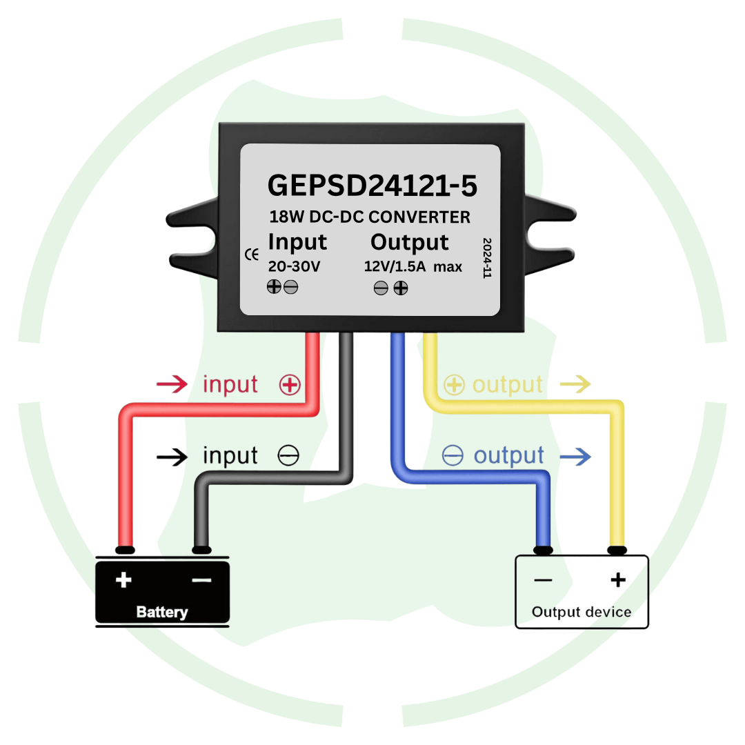 G-energy GEPSD24121-5 24V To 12V 1.5A 18W Dc To Dc Converter Ip68 Buck Converter