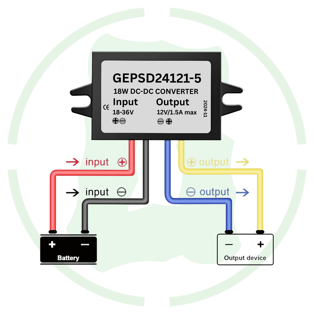 G-energy GEPSD24121-5 24V To 12V 1.5A 18W Dc To Dc Converter Ip68 Buck Converter