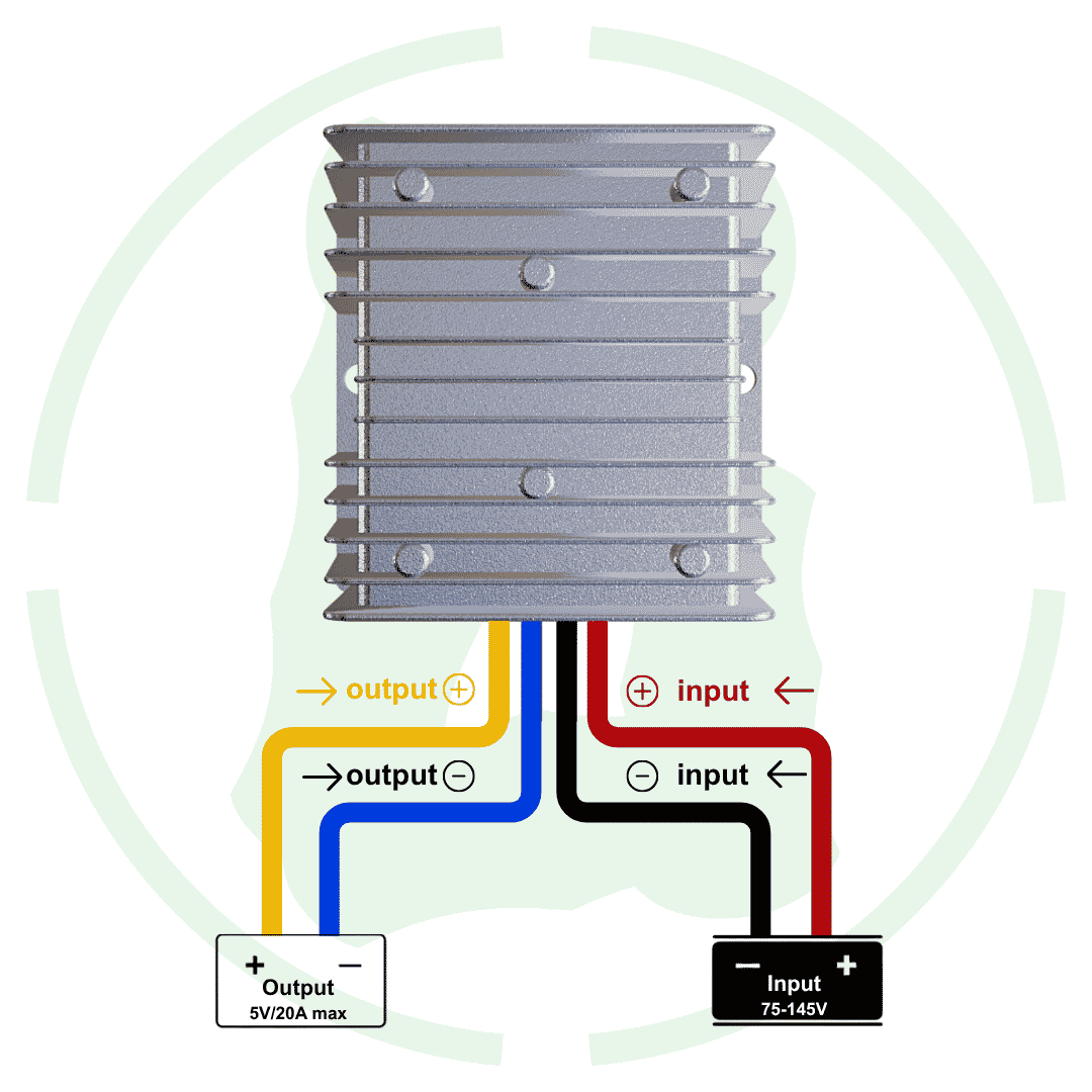 90V 110V To 5V 20A 100W Dc To Dc Converter GEMSD110520 Ip68 Isolated Converter - G-energy