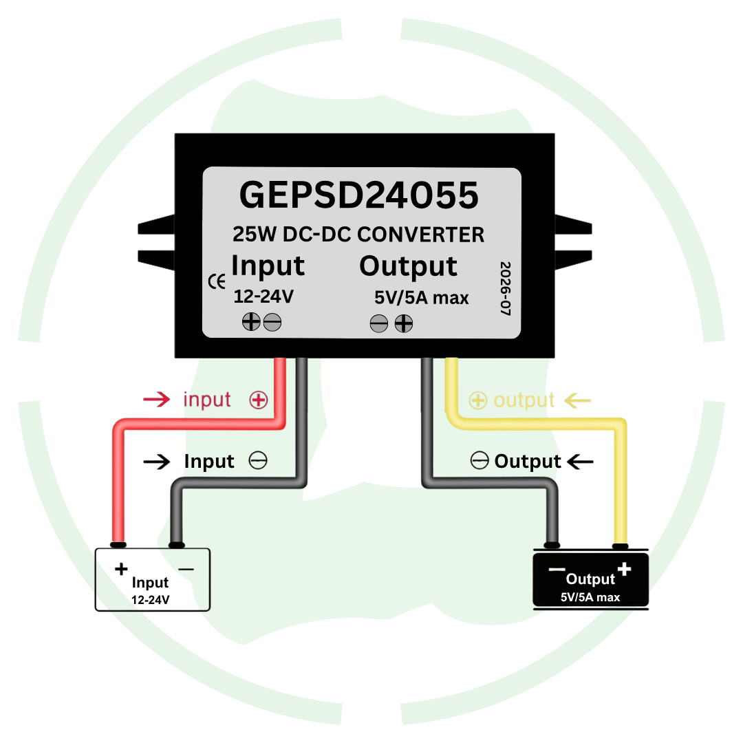 G-energy 12V 24V To 5V 5A 25W Dc To Dc Converter  GEPSD24055 Ip68 Buck Converter