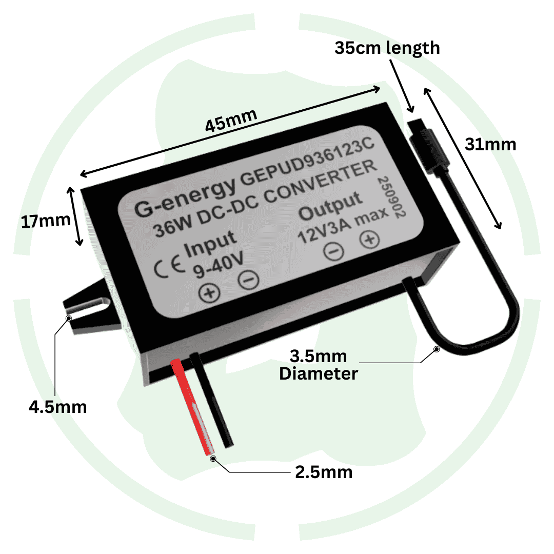 G - energy GEPUD936123C 12V 24V 36V To 12V 3A 36W Type - C Dc To Dc Converter - G - energy