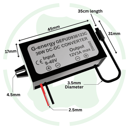 G - energy GEPUD936123C 12V 24V 36V To 12V 3A 36W Type - C Dc To Dc Converter - G - energy