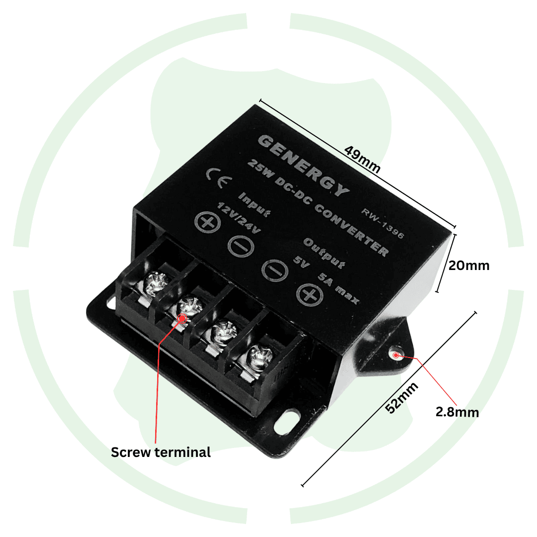 g-energy 12v to 5v 25w dc dc converter