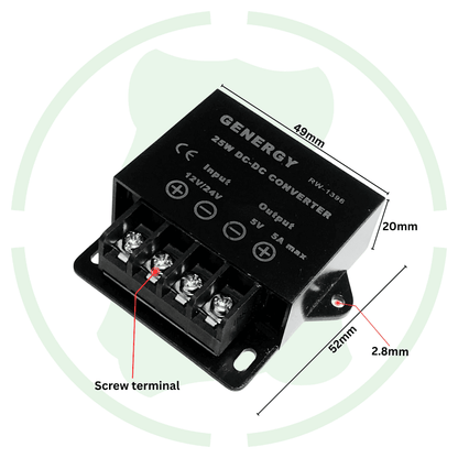 g-energy 12v to 5v 25w dc dc converter