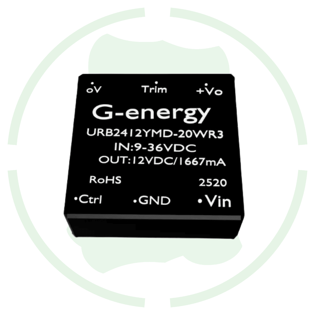G-Energy URB2412YMD-20WR3 24V to 12V 1666mA 20W DC to DC converter IP68 Step Down Converter
