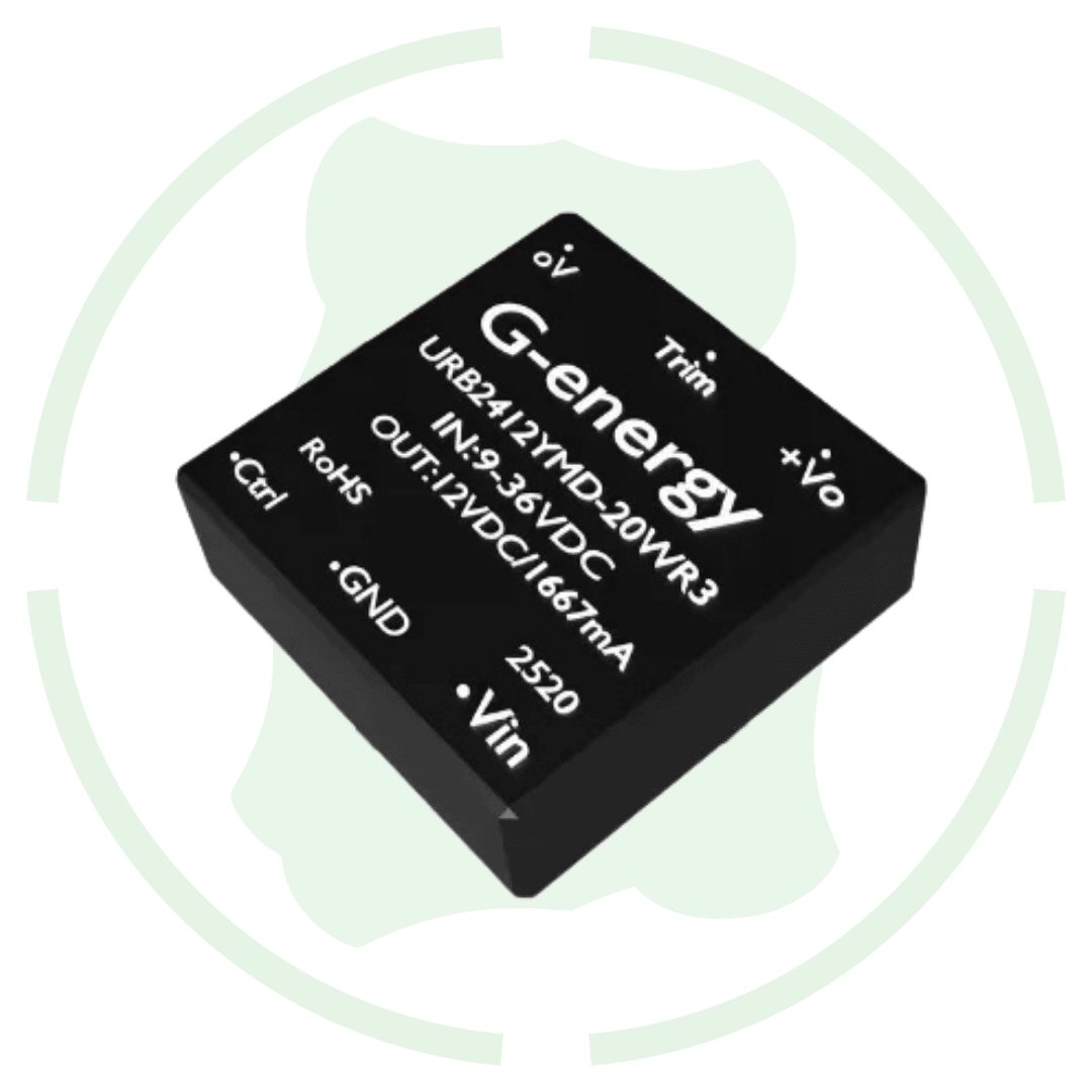 G-Energy URB2412YMD-20WR3 24V to 12V 1666mA 20W DC to DC converter IP68 Step Down Converter